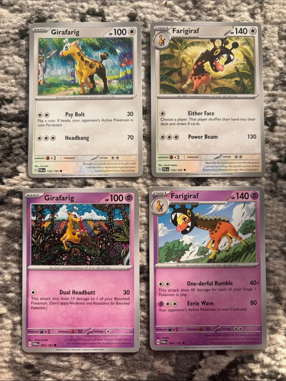Girafarig & Farigiraf Evolution Lot | Twilight Masquerade + Paldea Evolved |5/25